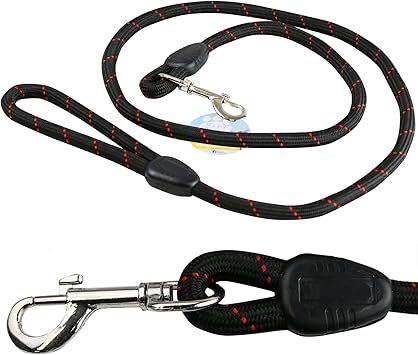 black rope dog lead