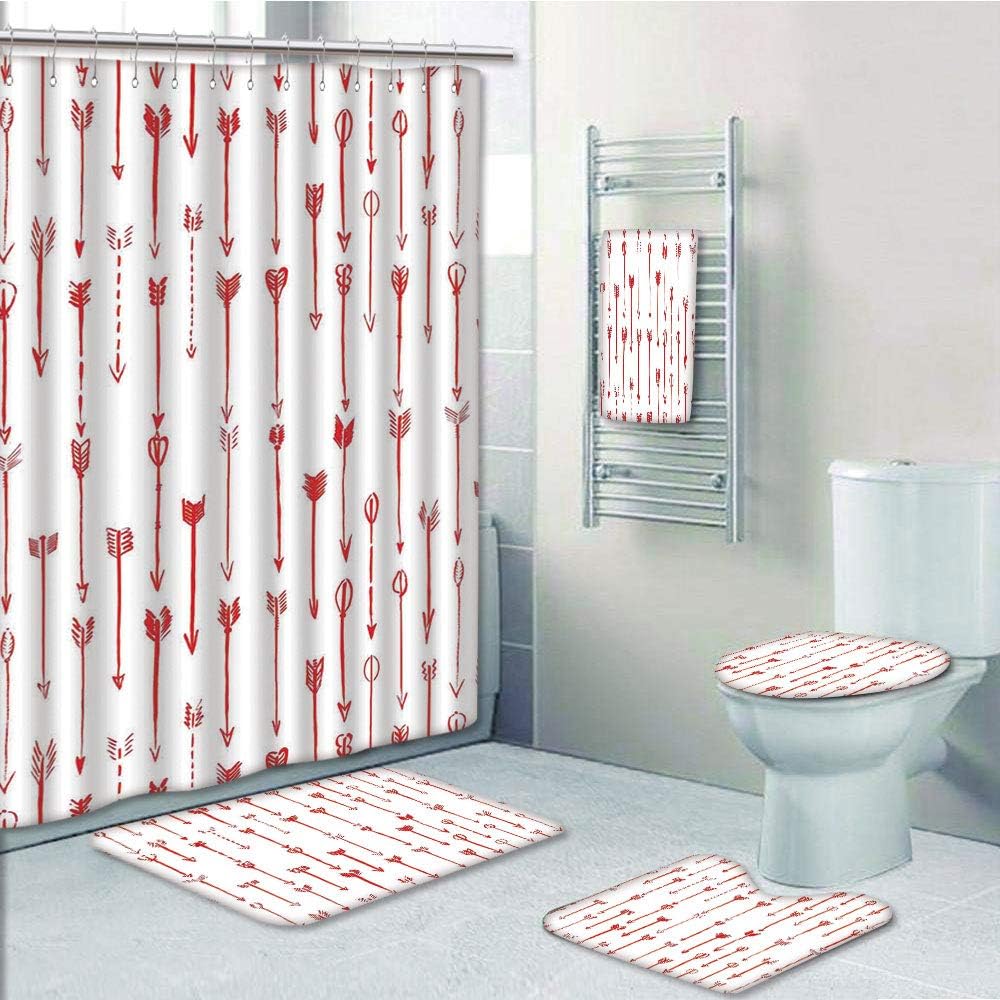 Iprint Bathroom 5 Piece Set Shower Curtain 3d Print Arrow Decor Sport Of Archery Falling Arrows Pattern Art With Drawing Effect Bath Mat Bathroom Carpet Rug Non Slip Bath Towls Amazon Ca Home Kitchen