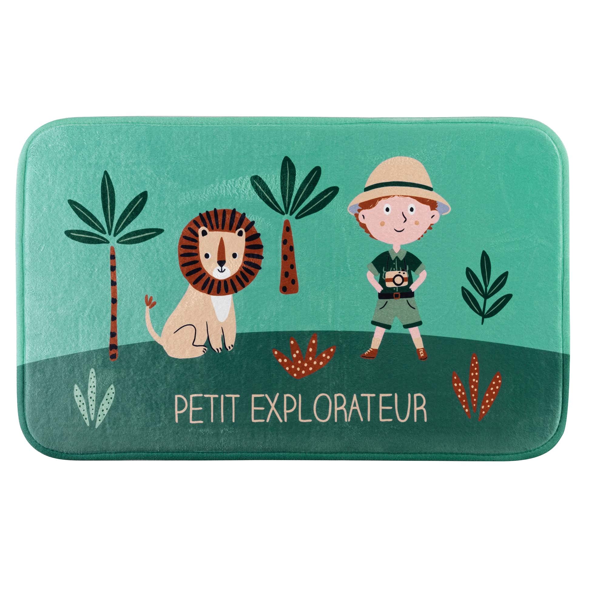 Douceur d'Intérieur Leo L'Explorateur Printed Velour Rectangular Rug 45 x 75 cm