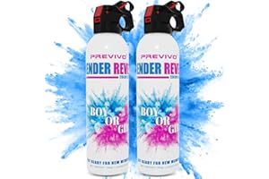 Previvo Gender Reveal Fire Extinguisher Set - 2 Pcs Bule Smoke Spray -100% Biodegradable Party Supplies- For Memorable Baby Gender Reveal Decorations &Ideas(Large Size)