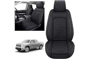YIERTAI Seat Covers Compatible with Toyota Tundra for 2008-2023 2024 Crewmax Double Cab SR5 Limited Platinum TRD Pro Truck Waterproof Leather Seat Covers(2 PCS Front only/Black)