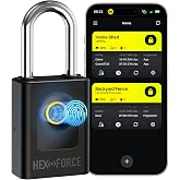 Large-Size Outdoor Fingerprint Padlock - HEXFORCE G1, Heavy Duty Dual-Ball Locking, IP67 Weatherproof, Keyless Biometric &amp; App Control, No Wi-Fi Needed, 5.3 in H x 2.2 in W, for Sheds Gates and Fences
