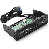 Front Panel USB 3.0 6 Port, PC Internal Reader with USB 3.0 Port, M2//MS/XD/CF/TF Reader for 5.25" Computer Case Front Bay