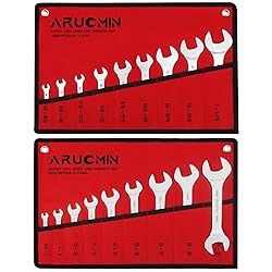 ARUCMIN Super-Thin Open End Wrench Set, 18-Piece