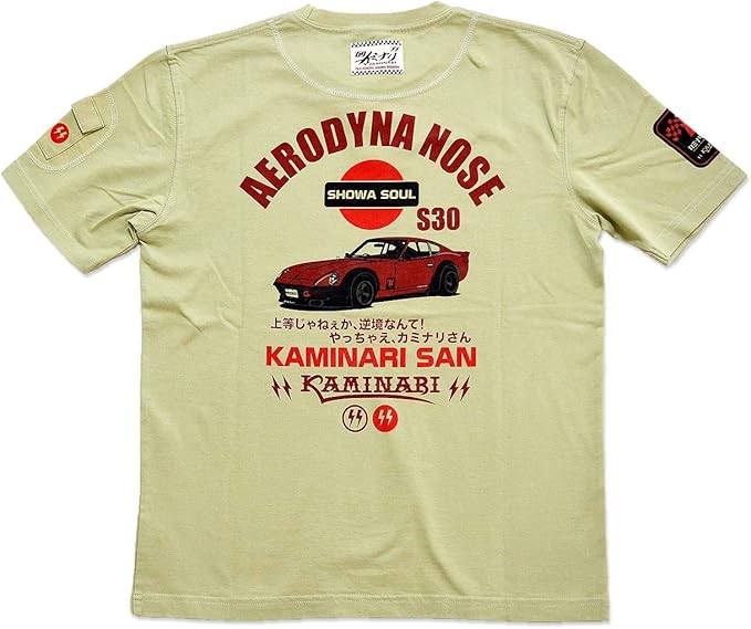 Amazon カミナリ Kaminari やっちゃえ カミナリさん半袖tシャツ カミナリ Kmt 216 フェアレディz 240z 日産 雷 昭和 旧車 エフ商会 Tシャツ カットソー 通販