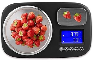 Ionsno Dual Platform Digital Kitchen and Food Scale, Precise Capacity of 2.2lbs and 10Kg(Min 0.1oz/1oz), Stainless Steel, 6/7 Units, Tare Function, Auto-off, Perfect for Baking Cooking Food Weighing