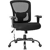 Big and Tall Office Chair 400lbs Cheap Desk Chair Mesh Computer Chair with Lumbar Support Wide Seat Adjust Arms Rolling Swivel High Back Task Executive Ergonomic Chair for Women Men,Black