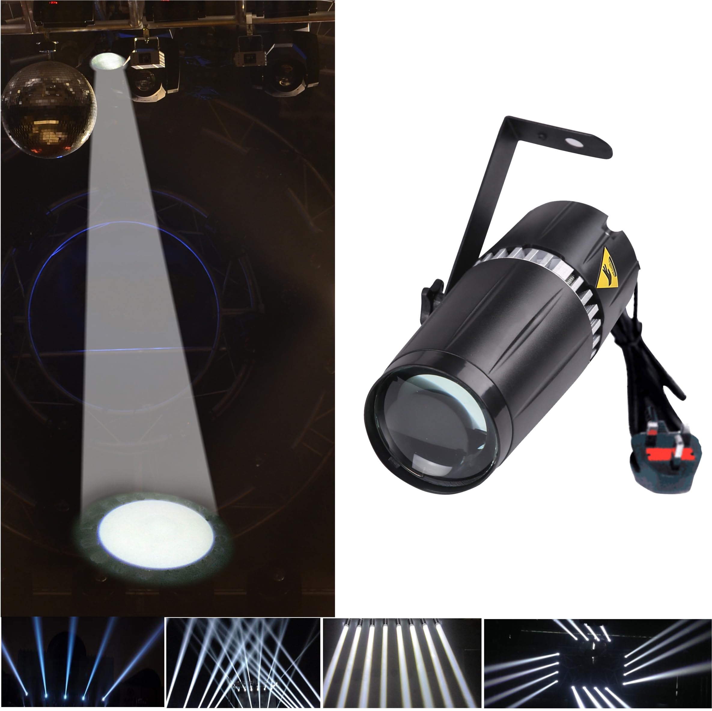 SENLAN LED 6W White pinspot Light and Beam Stage Lighting
