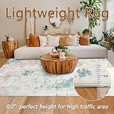 Homcomodar Large Beige Rug 122x170cm Non Slip Low Pile Abstract Floor Carpet view 3