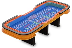 INO Design Craps Table 136 inches with Diamond Pyramid Bumper Rubber 12 Feet Deluxe Dice Game, Blue