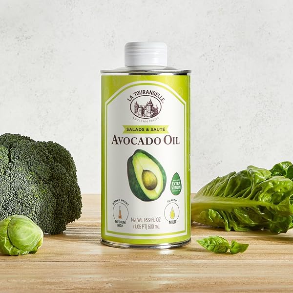 LA TOURANGELLE AVOCADO OIL 16.9 FL OZ, ALL-NATURAL, ARTISANAL, GREAT FOR SALADS, FRUIT, FISH OR VEGETABLES, BUTTERY FLAVOR