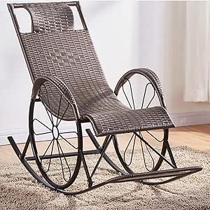 FCSFSF Mecedora de Patio, sillón Relajante, Silla de Mimbre reclinable