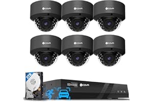 FORCOVR 4COVR PoE Security Camera System, 6X 8MP IK10 Vandal-Proof Commercial Wired PoE IP Dome Camera IP67, AI Human Vehicle Detection, 8 Channel 4K NVR 2TB HDD, 24/7 Home Surveillance Outdoor, LY54AB8M0806