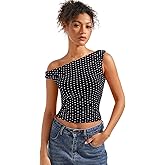 SUUKSESS Women Off Shoulder Tops Sleeveless Shirts Y2K Going Out Crop Tank Top