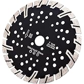 7" Granite Saw Blade Diamond Turbo Blade with Coolling Holes for Cutting Granite,Marble,Quartzite,Stone,Concrete and Brick