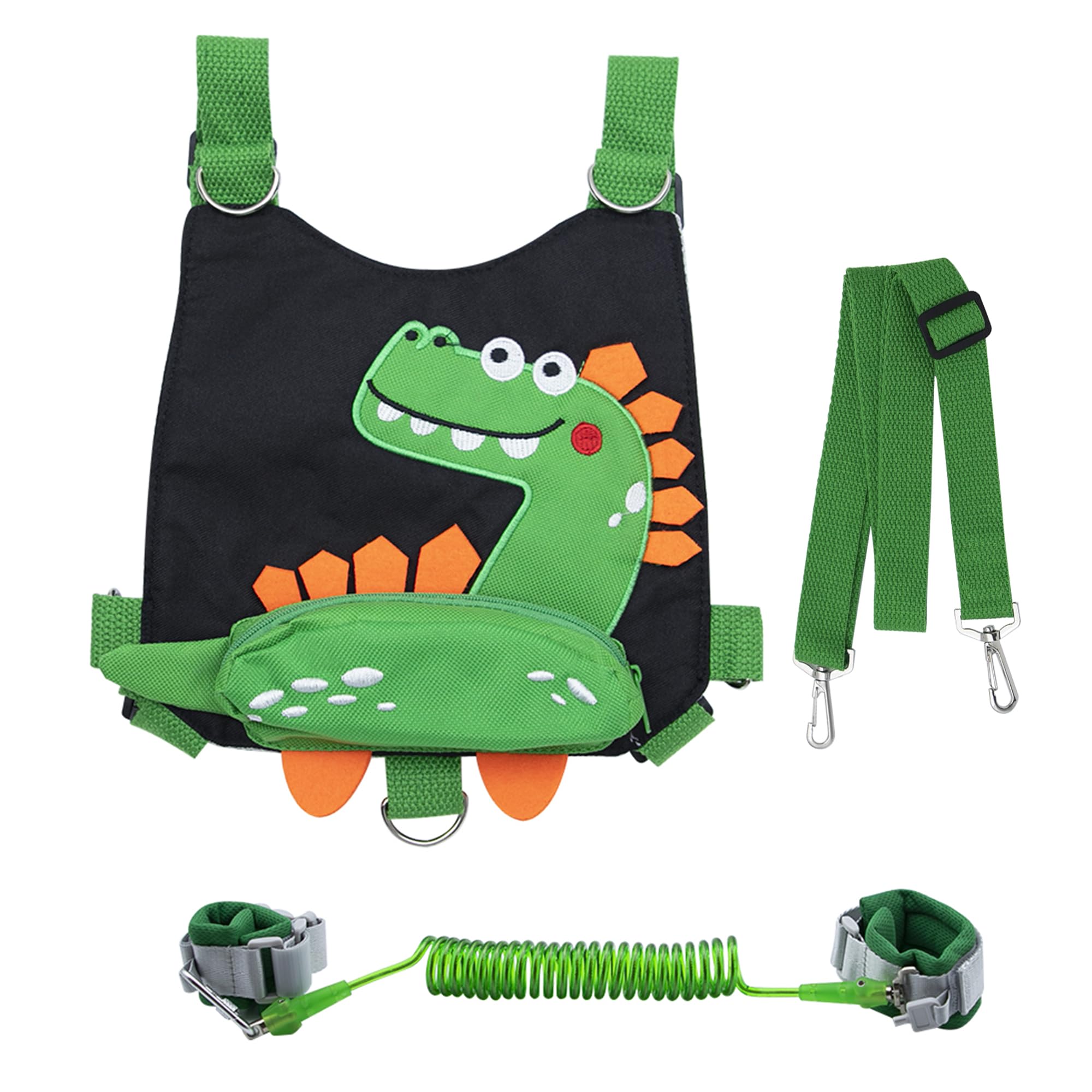 Baby Reins for Walking Toddler Safety Harness with Reins Baby Walking Leash Child Backpack with Wrist Link Anti-Lost Strap for Toddler Boys & Girls-Black