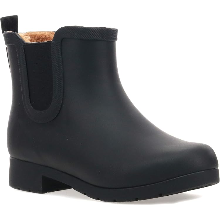 Women's Ankle Rain Boots With Plush Lining - Waterproof Chelsea Snow Boots, Lightweight & Non-Slip For Winter, Gardening