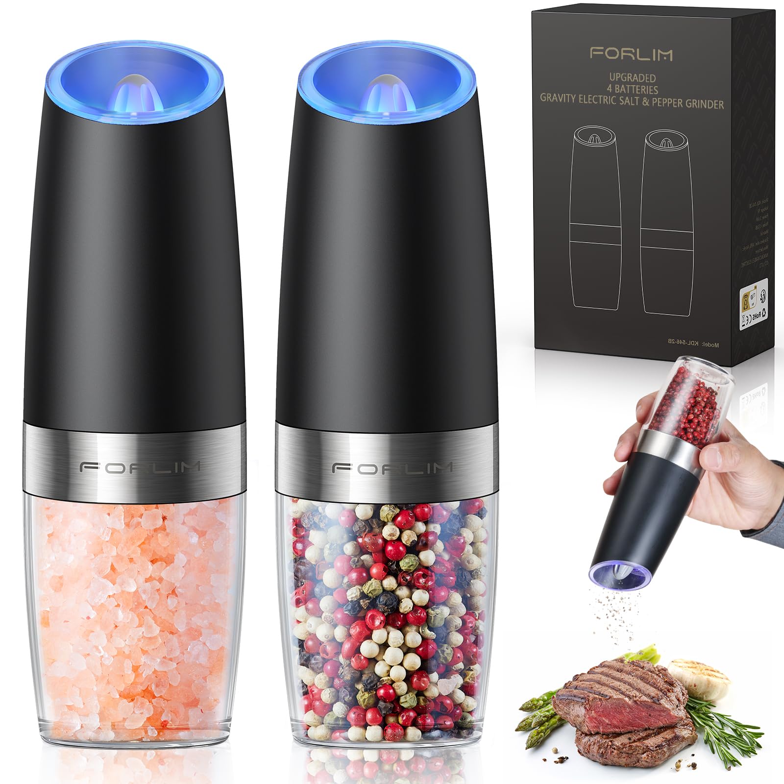 Mua Gravity Electric Salt and Pepper Grinder Set, Automatic Pepper ...