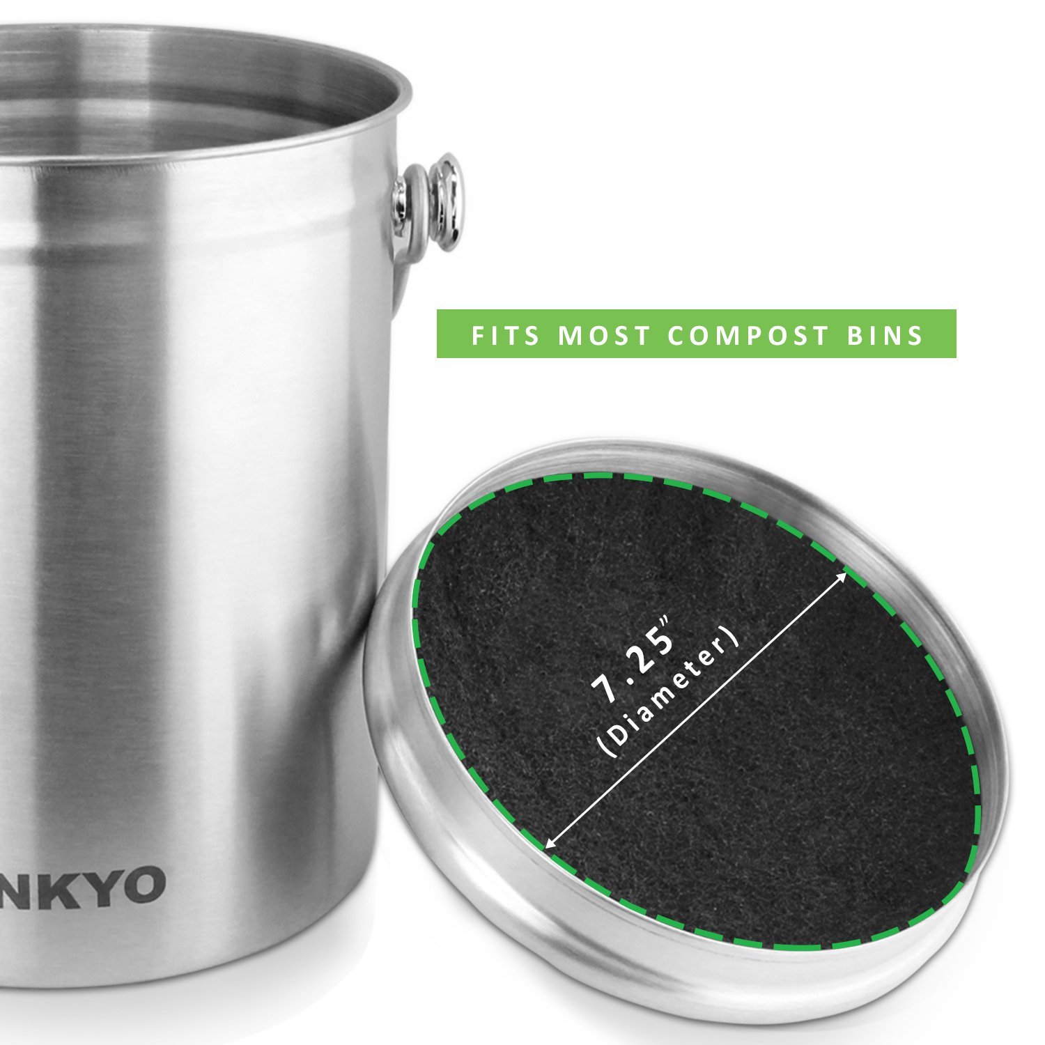 LINKYO Activated Carbon Compost Bin Filter Refill Pack Set of 3 Odor