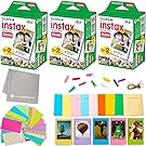 Fujifilm Instax Mini Instant Film (3 Twin Packs, 60 Total Pictures) + 60 Sticker Frames + 5 Plastic Desk Frames + 10 paper frames + Micro-fiber Cleaning Cloth