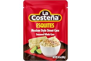 La Costeña Esquites Mexican Street Corn - Ready to Eat Roasted Corn Kernels in Savory Spice - Classic Mexican Snacks - Microwave Instant Prepared Food - Non Perishable Pantry Staples - 14.1oz, 8 Pack