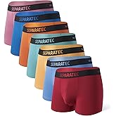 Separatec Dual Pouch Mens Underwear Breathable Cooling Rayon Made from Bamboo Underwear Men, Boxer Briefs and Trunks 7 Pack
