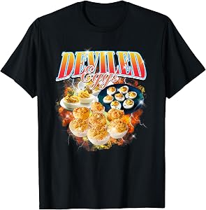 Thanksgiving Deviled Eggs Bootleg 90's Rap Rock Vintage T-Shirt