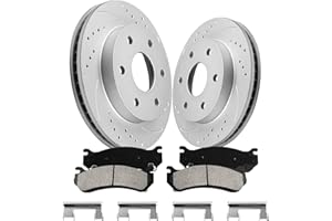 ANPULSERO FIWRILUVX Anpulsero Front Brake Pads and Rotors Kit| Fits 1999-2006 Chevy Silverado 1500, 2000-2006 Chevy Tahoe, 2000-2006 Chevy Suburban 1500| 304.8mm(12in)-Geometed for D785-7653 & 55054