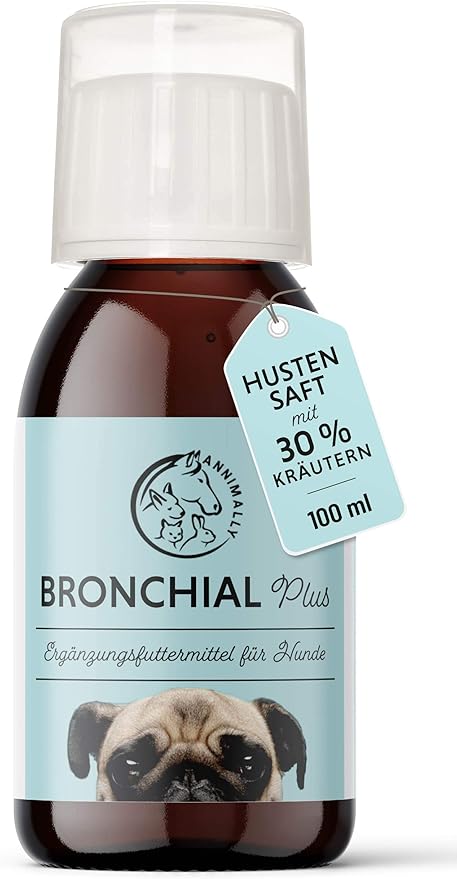 Annimally Hustensaft Fur Hunde Und Katzen I Bronchial Plus 100ml Saft Bei Husten Beim Hund Reich An Thymian Echinacea Spitzwegerich 11 Weiteren Atemkrautern Amazon De Haustier