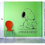 Amazon Com Snoopy Wall Decals Best Friends Quotes Quote Decal Charlie Brown Cartoon Character Vinyl Art Stickers For Toddler Baby Kids Rooms Bedrooms Decor Decoration For Nursery Buddies Size 40x40 Inch Kitchen