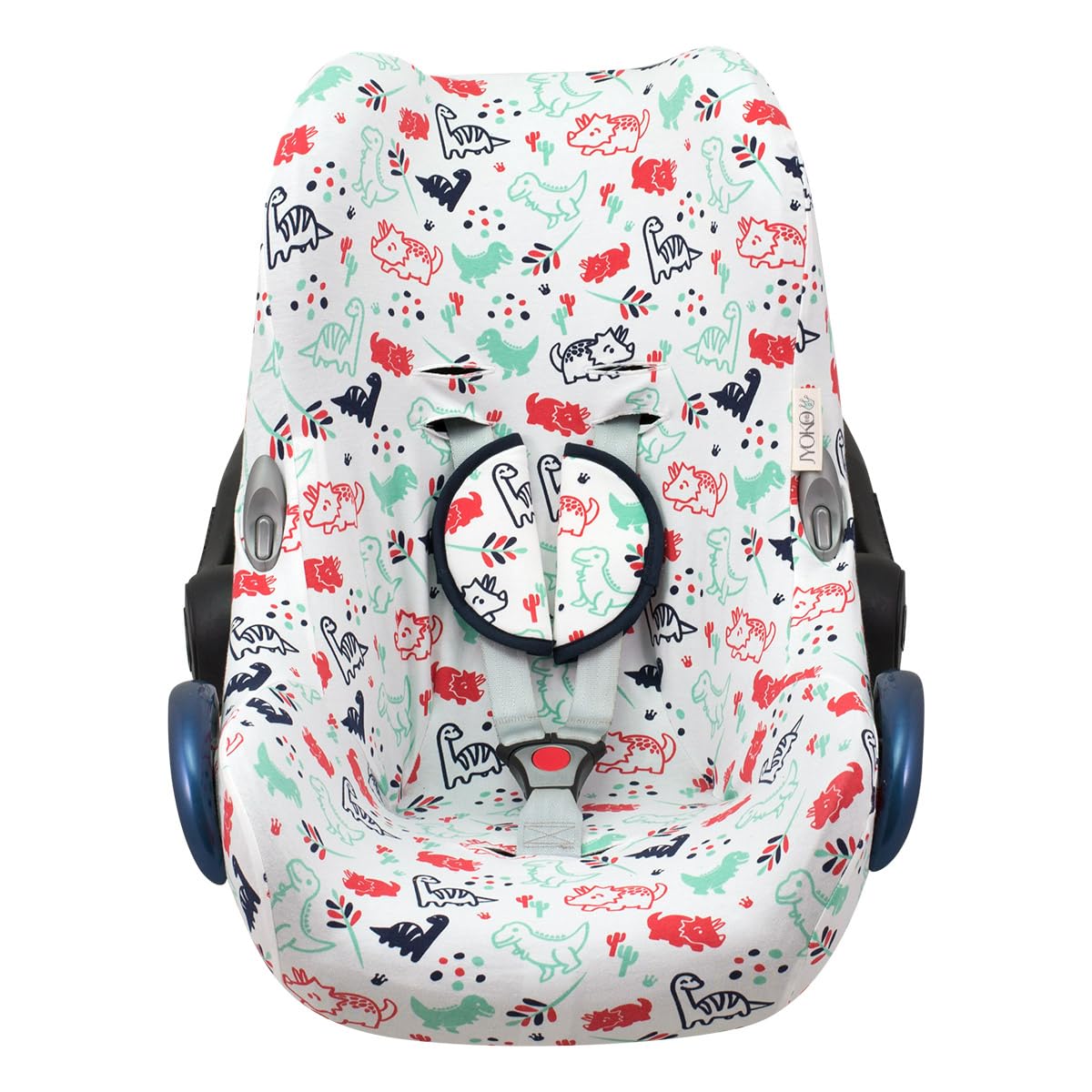 JYOKO Kids Baby car seat Cover Liner Made Cotton Compatible with Maxi COSI Cabriofix and gr 0 (Dino Party)