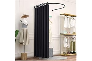 Madamera Clothing Store Fitting Room, Changing Room Used in Mall and Office, U-Dressing Room for Privacy Protection and Room Divider, Including Shading Curtain, Hanging Rod and Hook Up