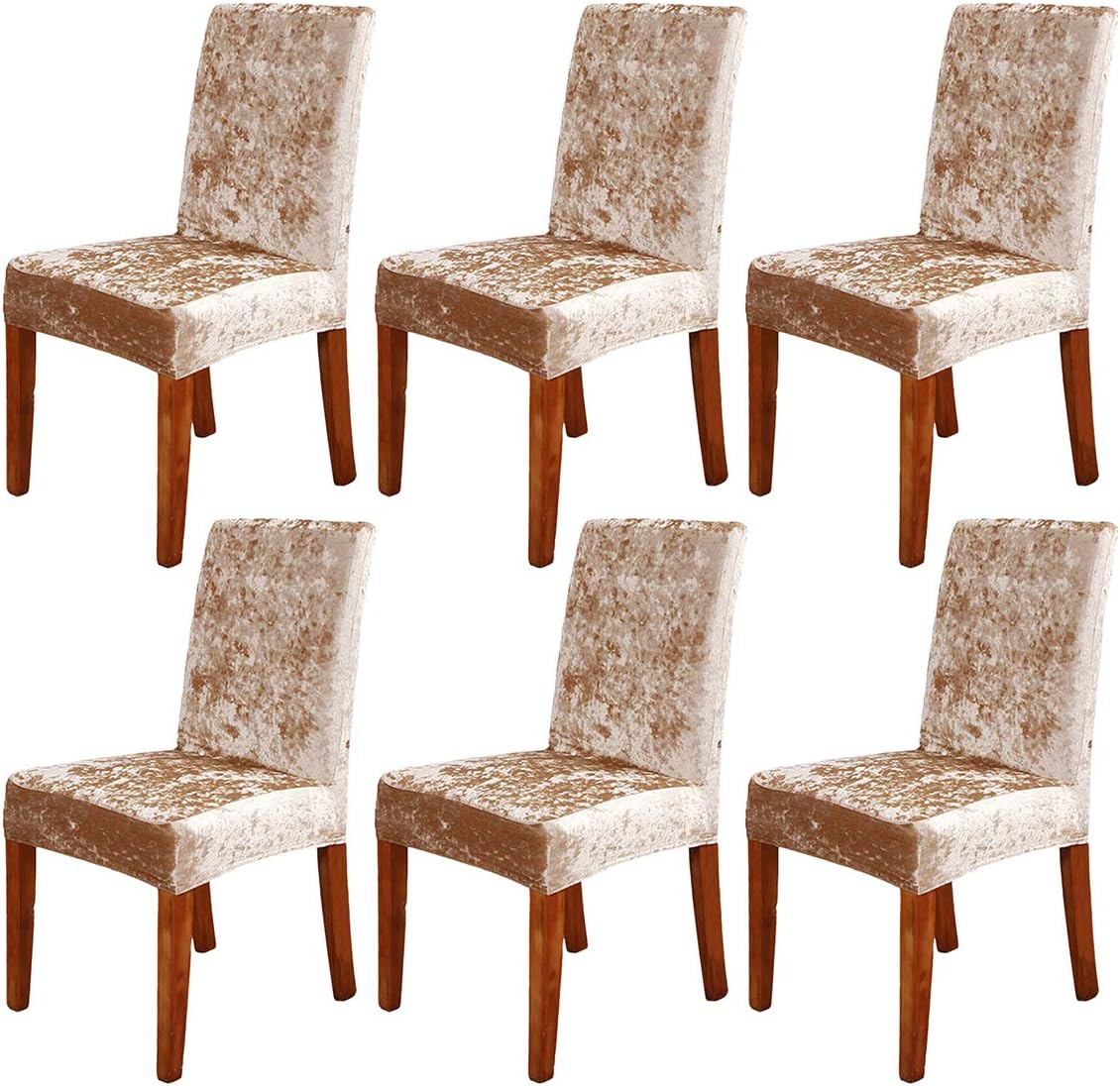 ele ELEOPTION Crushed Velvet Chair Covers Elastic Chair Covers Removable Velvet Chair Protector for Hotel Office