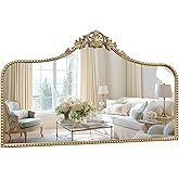 G-LEAF Vintage Baroque Mirror 48"X30", Victorian Antique Mirror with Gold Ornate Metal Frame for Fireplace Entryway Living Ro