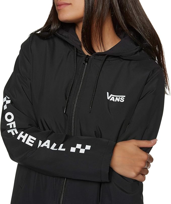 vans alliance black elongated windbreaker jacket