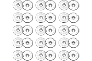 uxcell 50 Sets Sew-on Snap Buttons, 21 mm Metal Invisible Press Studs Buttons, Brass Sewing Snap Fasteners for Fabric Clothin
