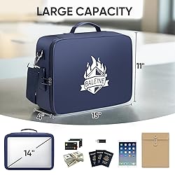 BALEINE Fireproof Document Box with Lock, Portable