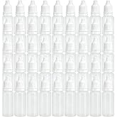 Nicunom 100 Pcs Plastic Dropper Bottle, 15ml Empty Squeezable Dropper Bottles Portable Eye Liquid Dropper Bottle LDPE with Childproof Cap