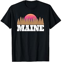 Amazon.com: Maine ME T-Shirt Vintage Graphic Tee Retro 70s