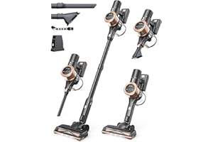 MIUZZY 48kPA Cordless Vacuum Cleaner, 190AW Powerful Suction, Max 60min Runtime, 4000mAh Large Battery, Anti Hair Wrap Stick Vacuum, Vacuum Cleaners for Home, Pet Hair, Hard Floors and Carpets, Cars