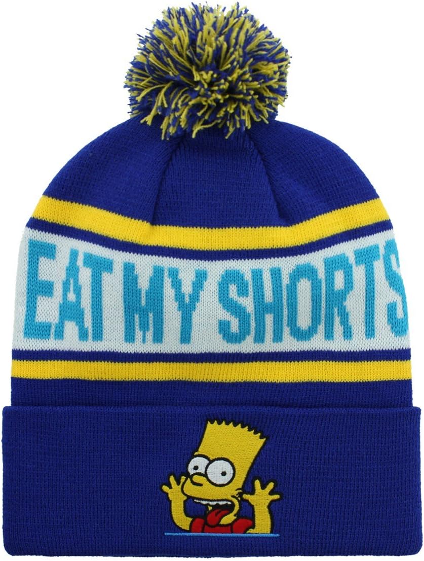 The Simpsons Bart Simpson Eat My Shorts Bobble Beanie Blue by PHD Merchandise