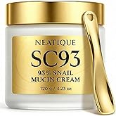 Neatique Snail Mucin Cream 93% for Skin Care, Intense Hydration & Dryness, Snail Mucin Moisturizer 120g, Natural Snail Secretion Filtrate & Non-GMO, Fast Absorbing & Non-Sticky, 4.23oz