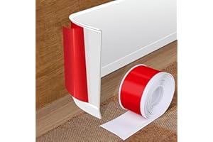 KIKERIKE Vinyl Baseboard Molding Trim 4 Inch x 20 Feet Peel and Stick Baseboard Trim Flexible PVC Cove Base Moulding Self-Adhesive Trim for Garage Bathroom Cabinet Floor Walls, White