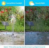 Biling Solar Fountain for Bird Bath 6 Nozzles Dry-Run Protection Garden Pump view 3