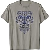 Retro Aries Zodiac Shirt Retro Vintage Birthday Aries Sign T-Shirt