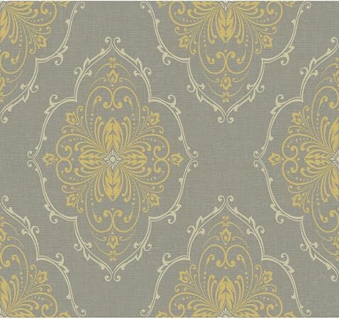 Télécharger gratuitement Images Papier Peint Damas Dore Paillettes Medaillon Sur Taupe Et Gris le plus cool par