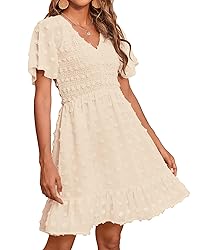 BTFBM Womens Beach Vacation Dress V Neck Short