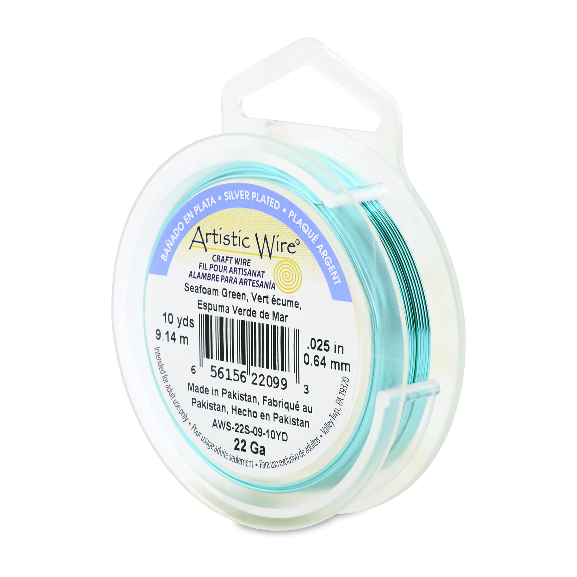 Artistic Wire Beadalon 22-Gauge Silver Plated Sea foam Green Wire, 10-Yards — image 1