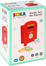 SOKA Wooden Elephant Post Box Toy Montessori Colors Shapes Numbers Pretend Play view 9