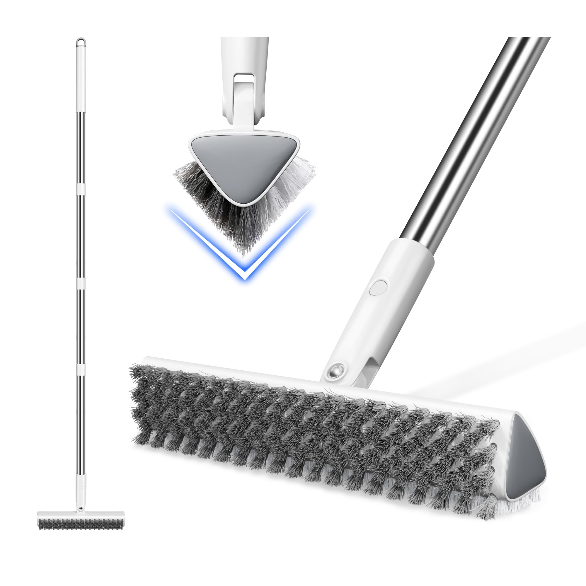 Photo 1 of TidyTale Floor Scrub Brush and Grout Brush with Long Handle–Deck Brushes for Scrubbing Heavy Duty, Stiff Bristles for Outdoor, Patio, Shower, Garage, Tile and Concrete Floor Cleaning 55 inches